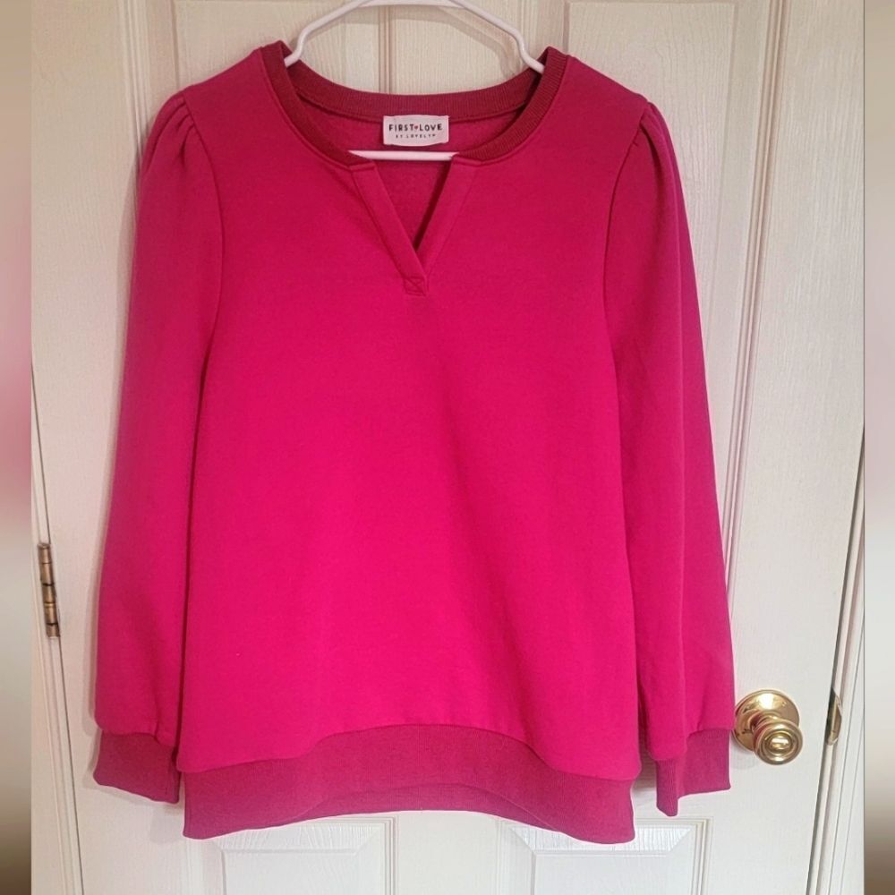 Boutique Brand First Love Hot Pink Crewneck Sweatshirt